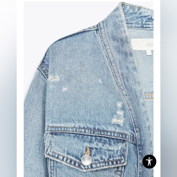Zara Ripped TRF Denim Overshirt - Picture 7 of 7